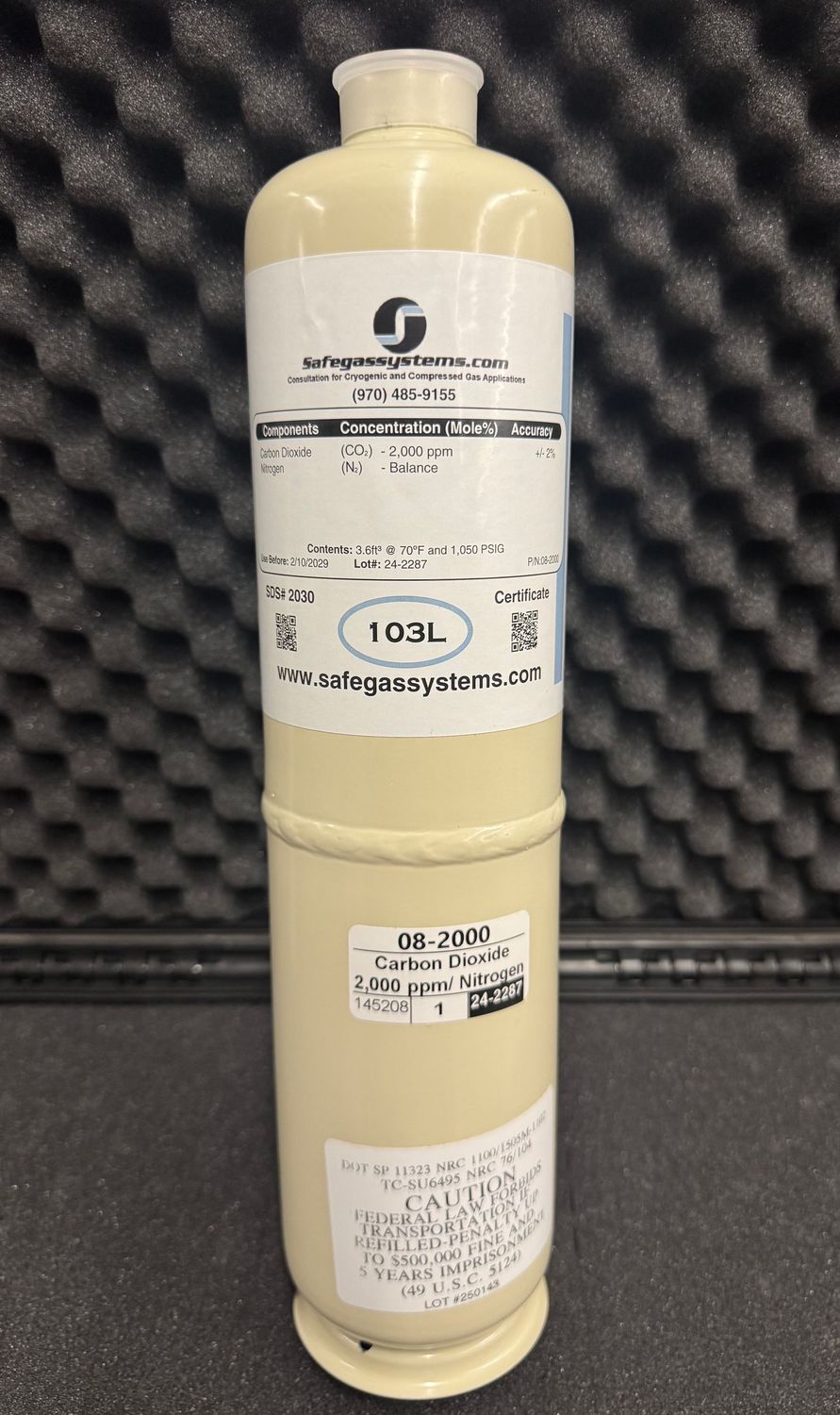 Carbon Dioxide (CO2) 2,000 ppm