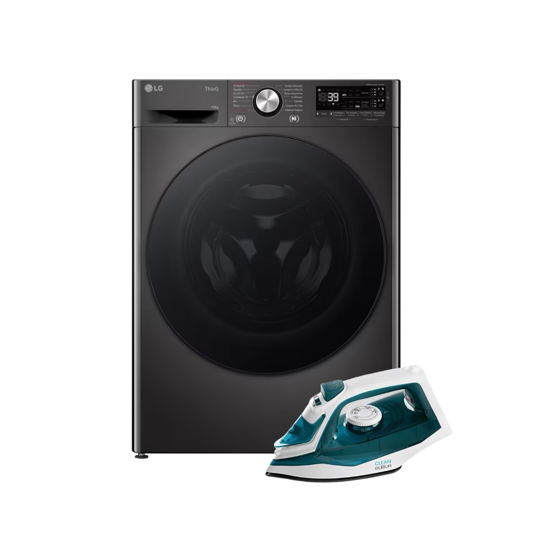 Máquina de Lavar 10kg Lg + Ferro de Engomar