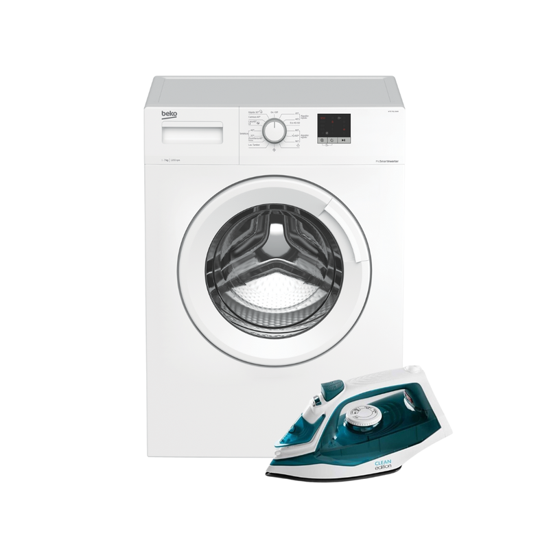 Máquina de Lavar Roupa 7Kg Beko + Ferro de Engomar