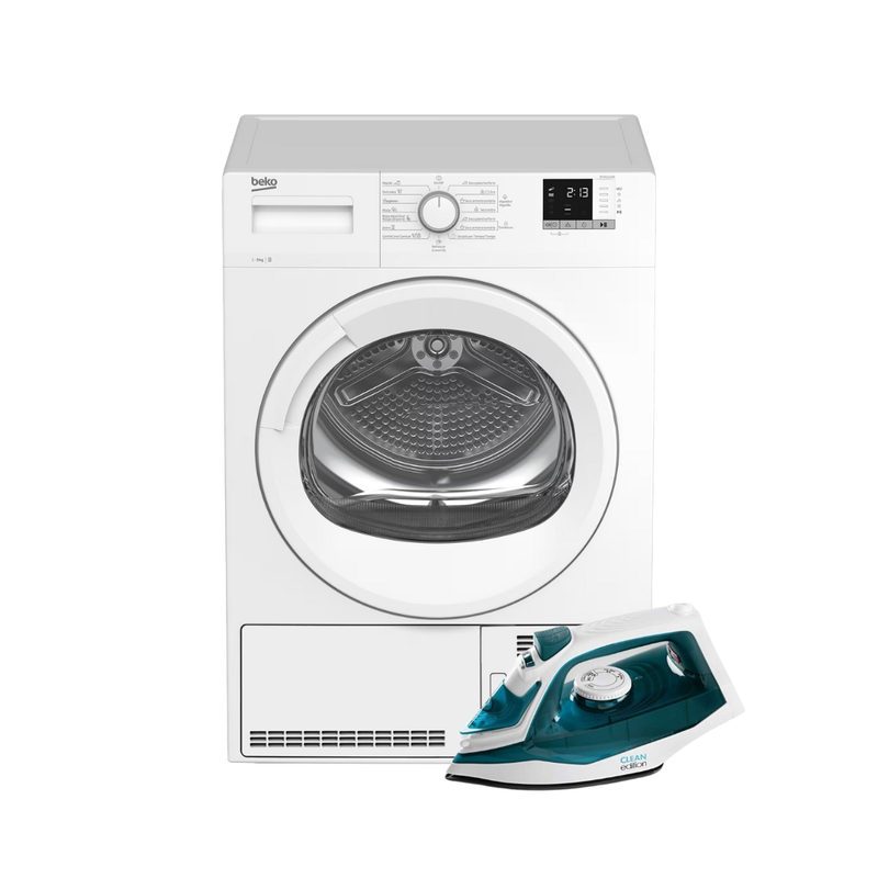 Máquina de Secar Roupa 8kg Beko + Ferro de Engomar