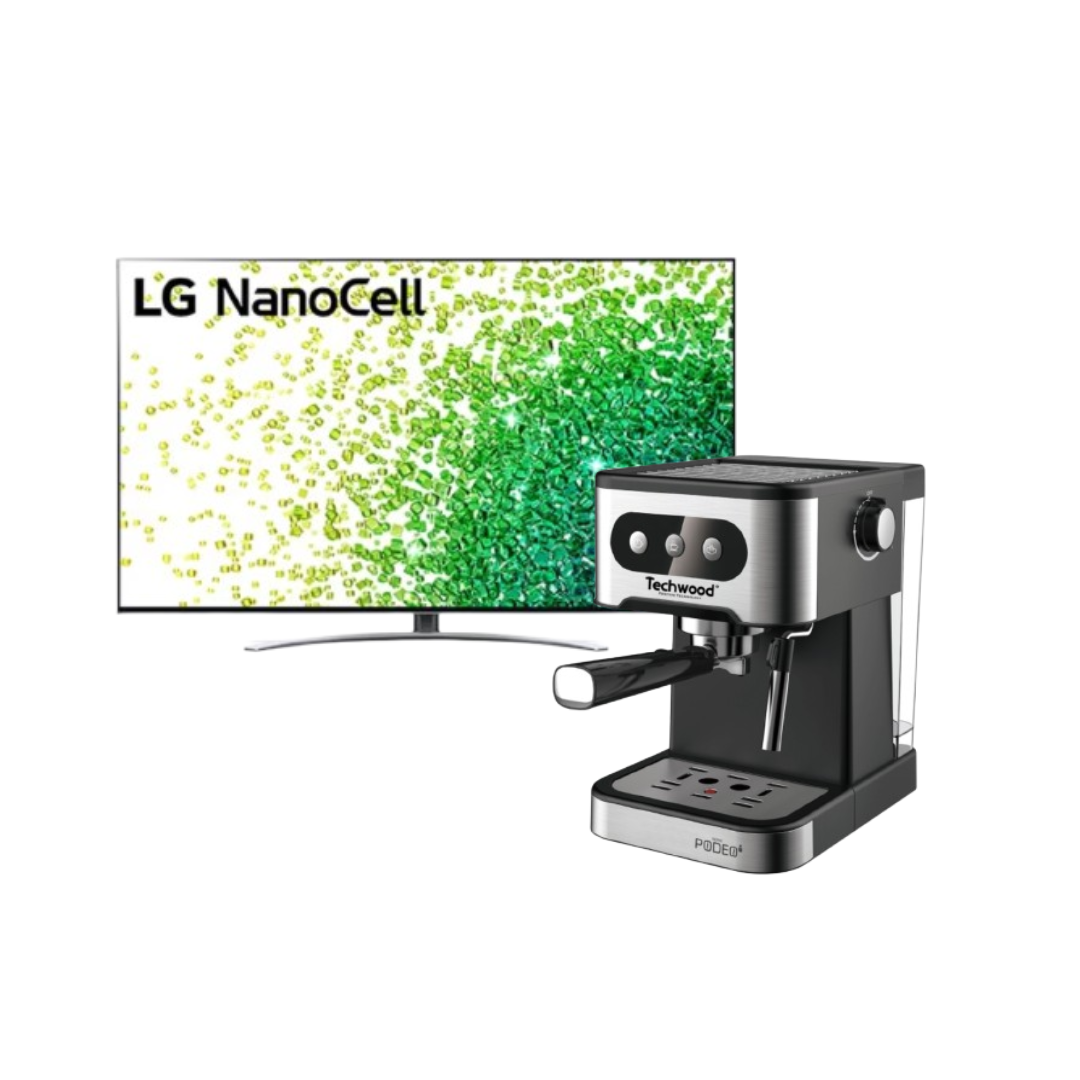 NanoCell TV “50”  + Máquina de Café Elétrica TechWood