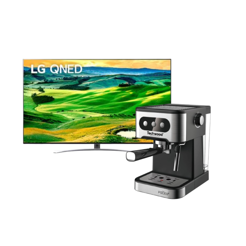 QNED TV 4K &quot;50&quot; + Máquina de Café TechWood