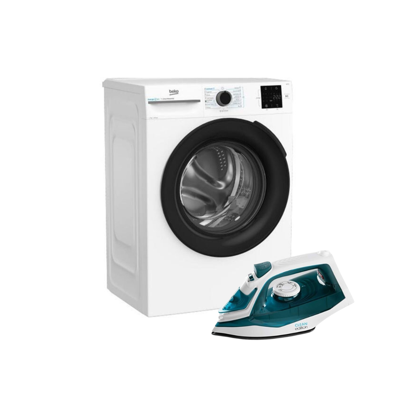 Máquina de Lavar 10kg Beko + Ferro de Engomar