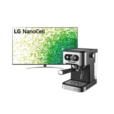 NanoCell TV “50”  + Máquina de Café Elétrica TechWood