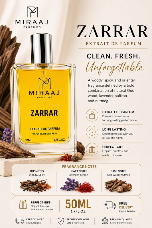 Zarrar inspired by Oud For Greatness 50ml - Extrait De Parfum (Long Lasting)