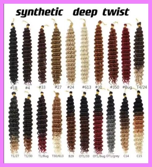 Synthetic Deep Curl bulk hair (3 per pack)