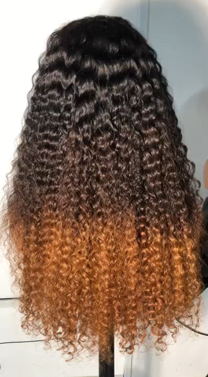 Custom Ombre Brown Wavy 13x4  Lace Front Wig