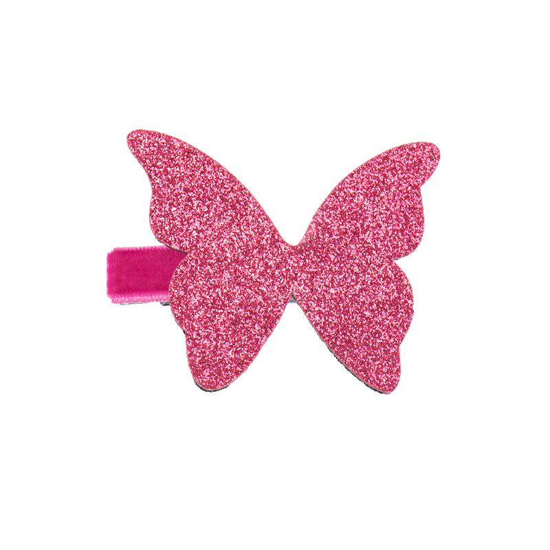 Haarspange - Butterfly glitter Fuchsia