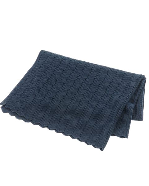 Babydecke, Fischgrätenstrick, Color: navy