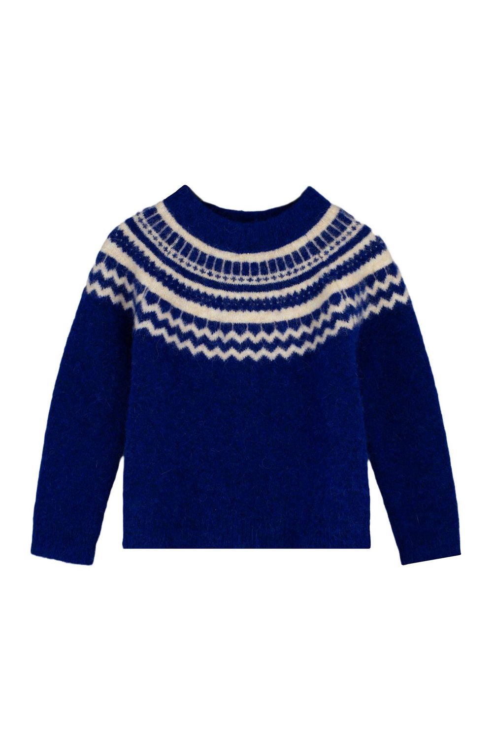 Star Alpaka Pullover, Color: MAZERINE BLUE NORDIC PATTERN, Size: 12M/80