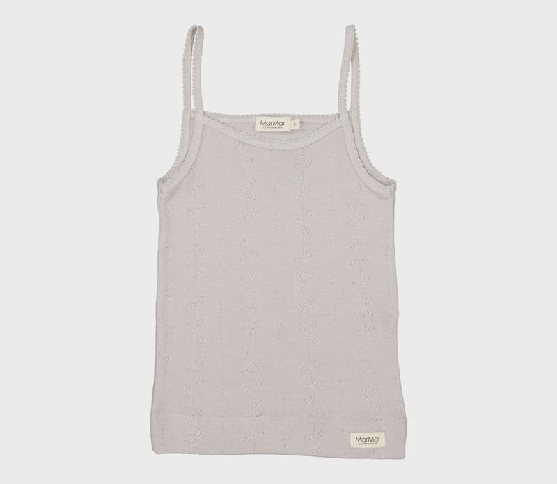 Trägershirt / Unterhemd Wolle Pointelle