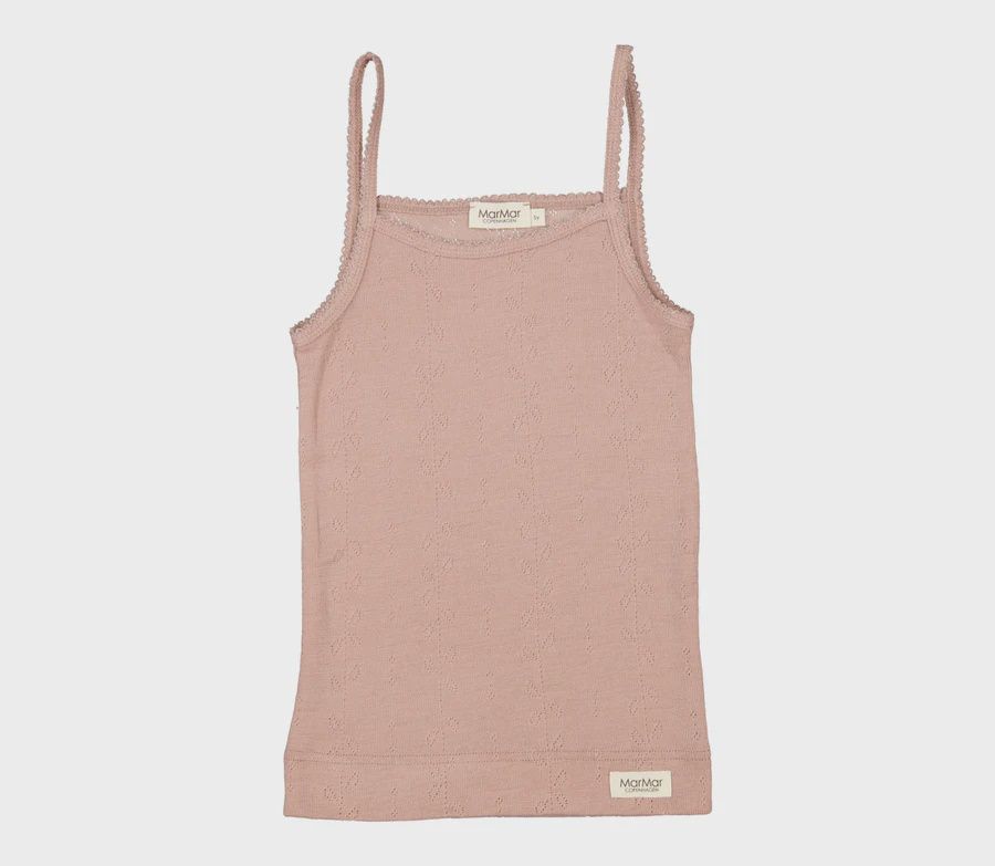 Trägershirt / Unterhemd Wolle Pointelle, Color: Burnt Rose, Size: 4Y/104