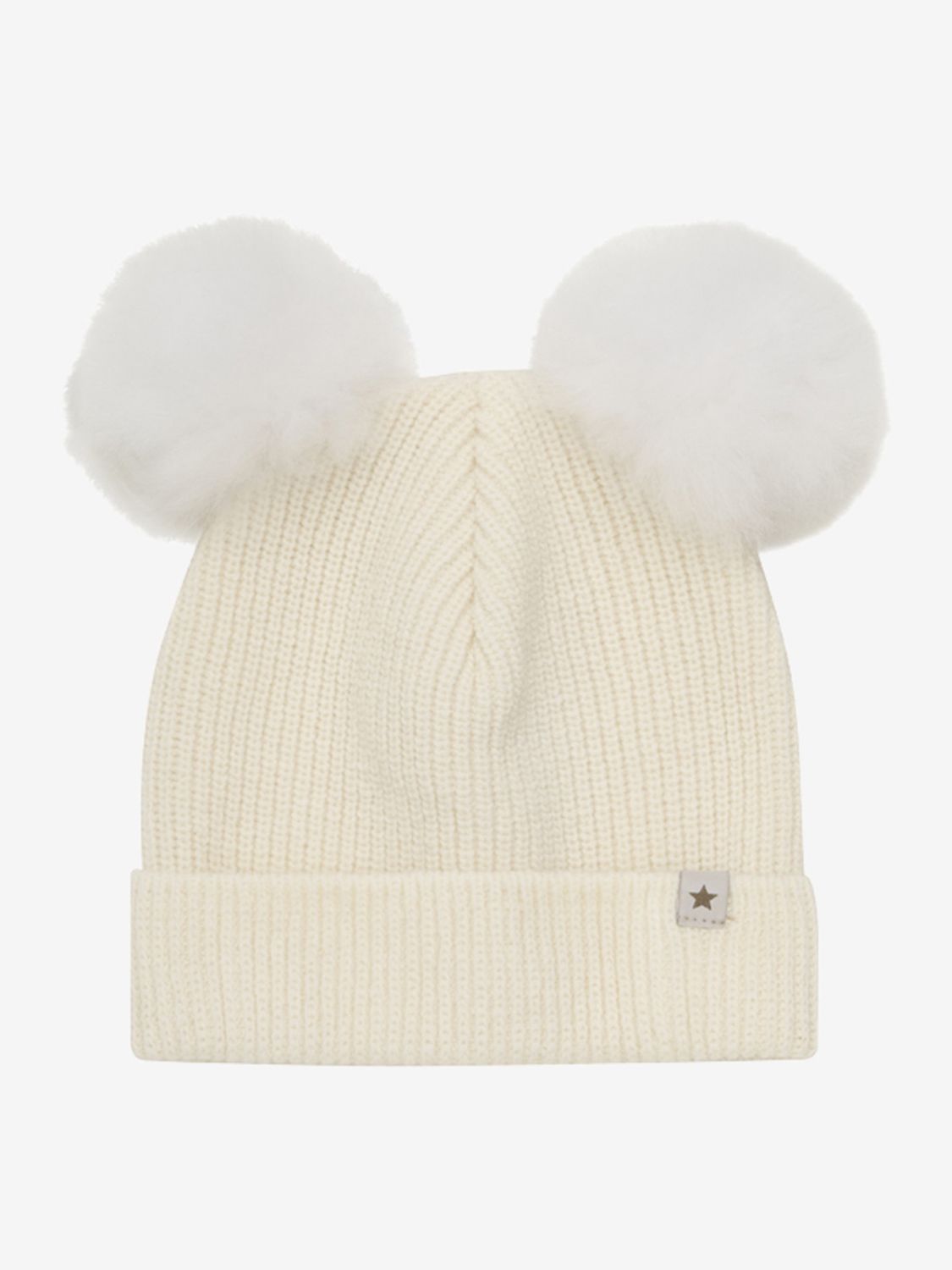 Mütze Offwhite mit Alpaka-Bommeln, Size: 50\12-24M