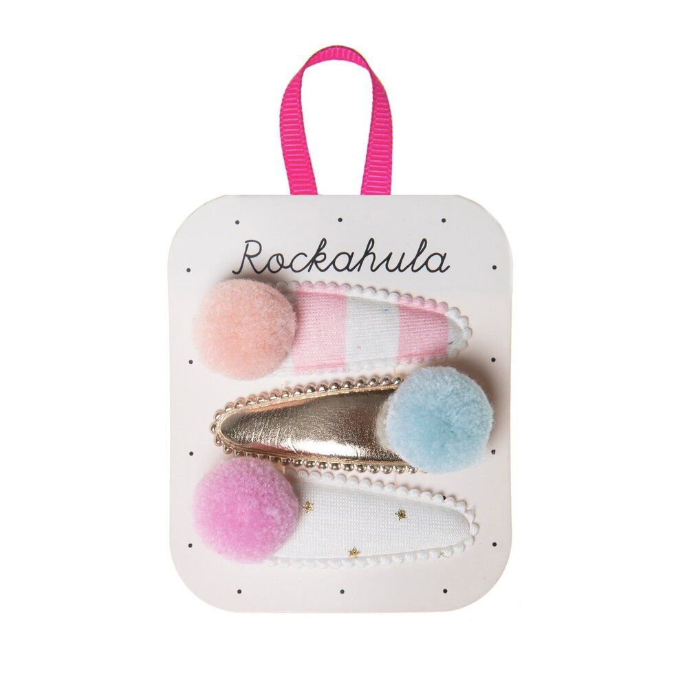 Wanderlust Pom Pom Clips hellblau/rosa