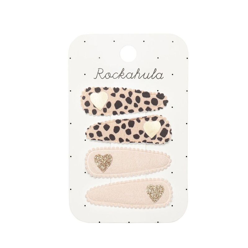 Leopardenherz-Stoffclip-Set