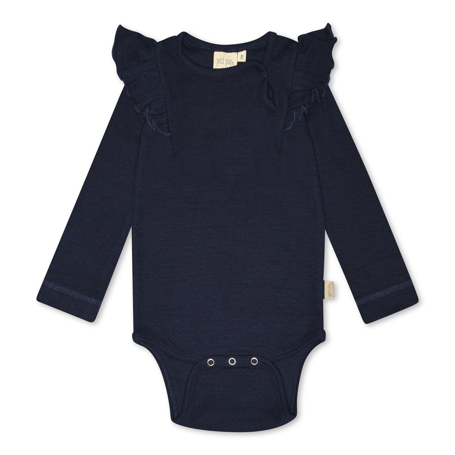 Body Langarm Rüschen, Color: Indigo plum, Size: 80 cm