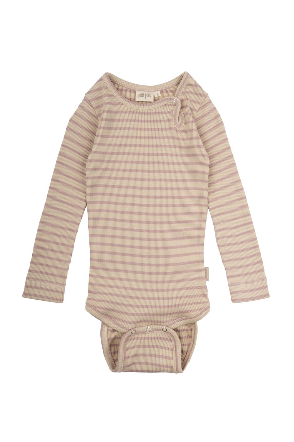 Body Langarm Modal Streifen, Color: Adobe rose/dark off white, Size: 68 cm