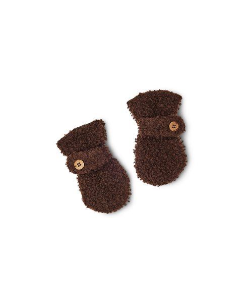 Fäustlinge Bouclé Merinowolle, Braun, Size: 68/74