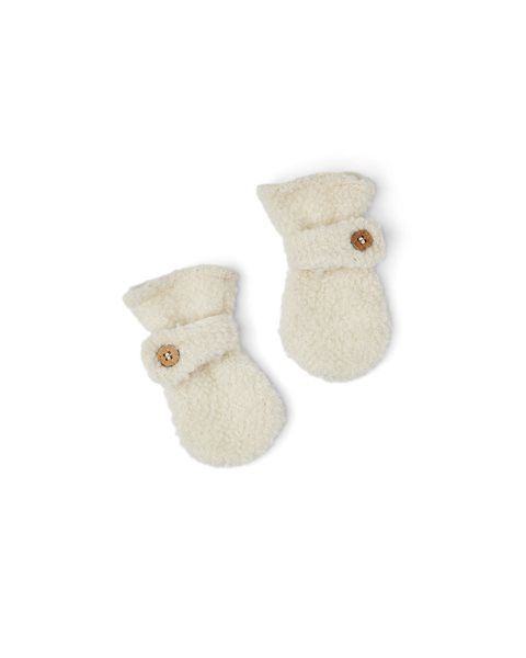 Fäustlinge Bouclé Merinowolle, Off White, Size: 68/74