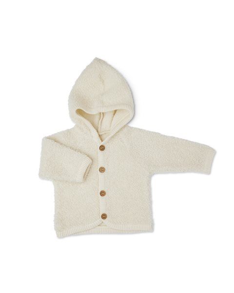 Strickjacke Bouclé Merinowolle, Off White, Color: off white, Size: 56/62