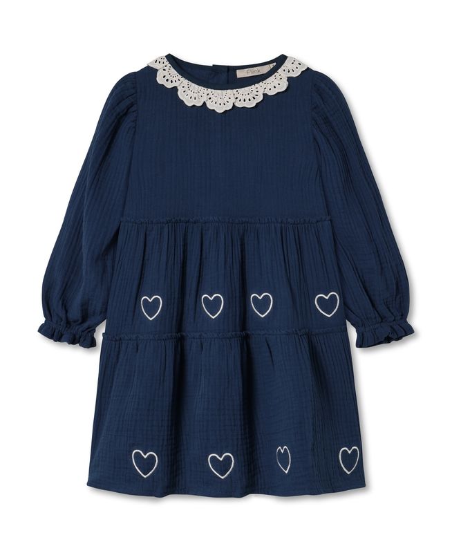 Elmo Herz LS Kleid Insignia Blue