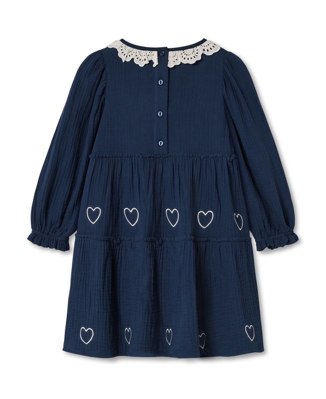 Elmo Herz LS Kleid Insignia Blue