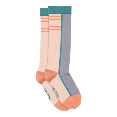 Block Kniesocken Crystal Pink