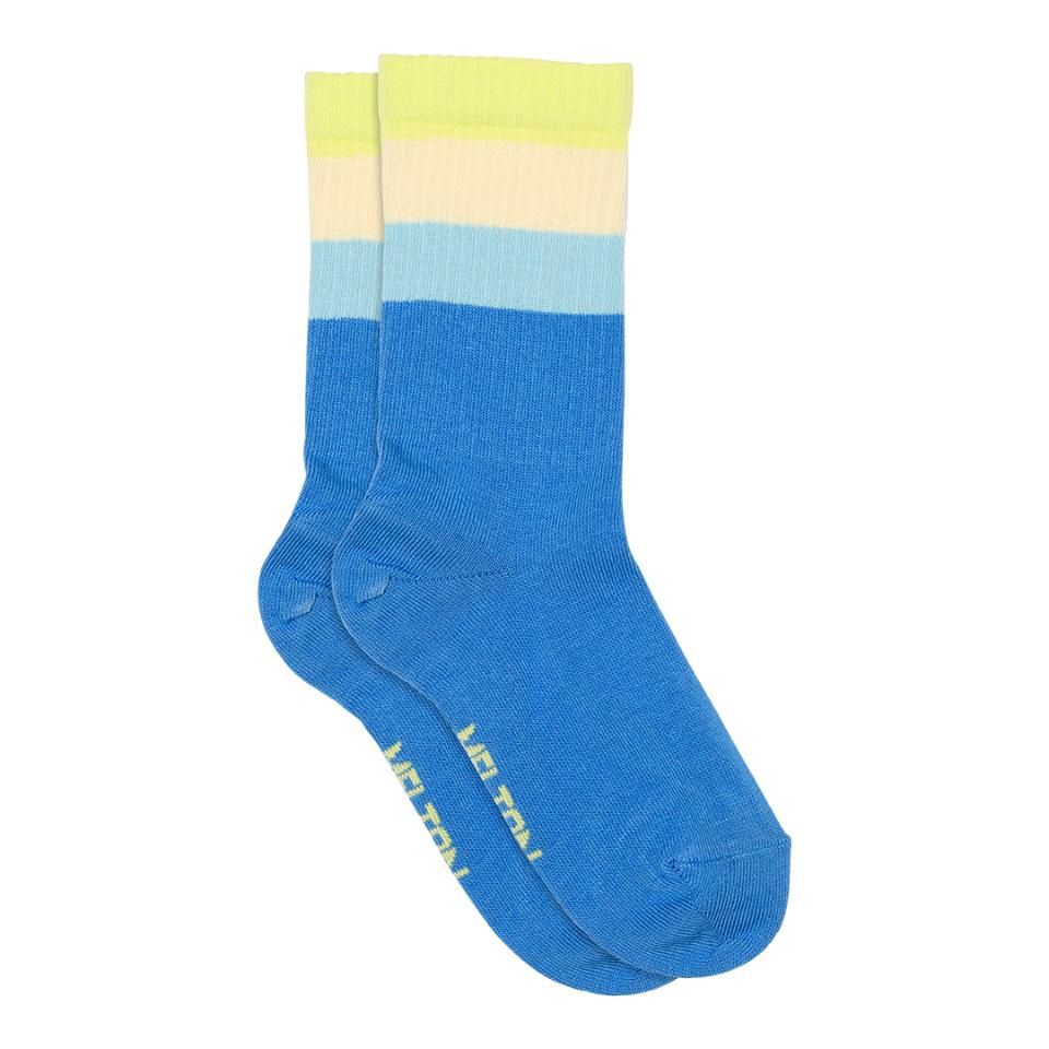 Wide Stripes Socken  Super Sonic Blue, Size: 23/26