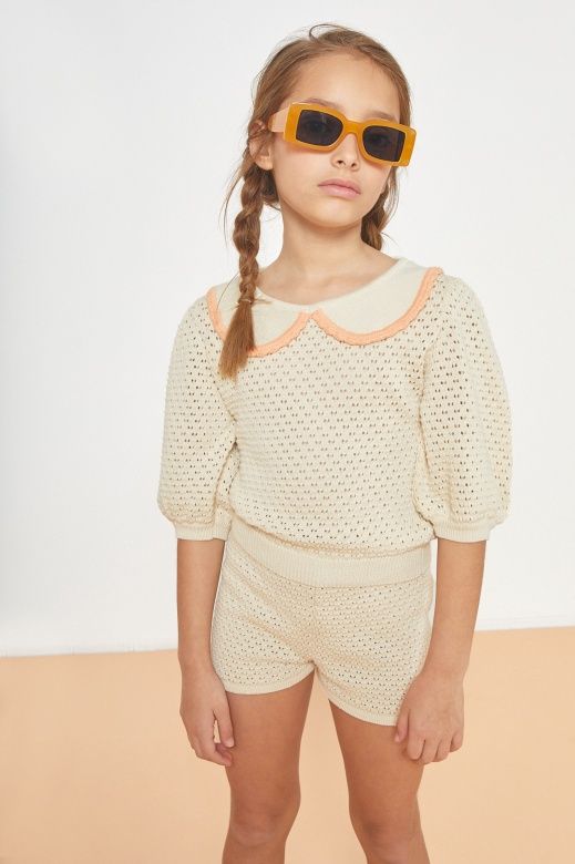 Carola Kurzarmpullover