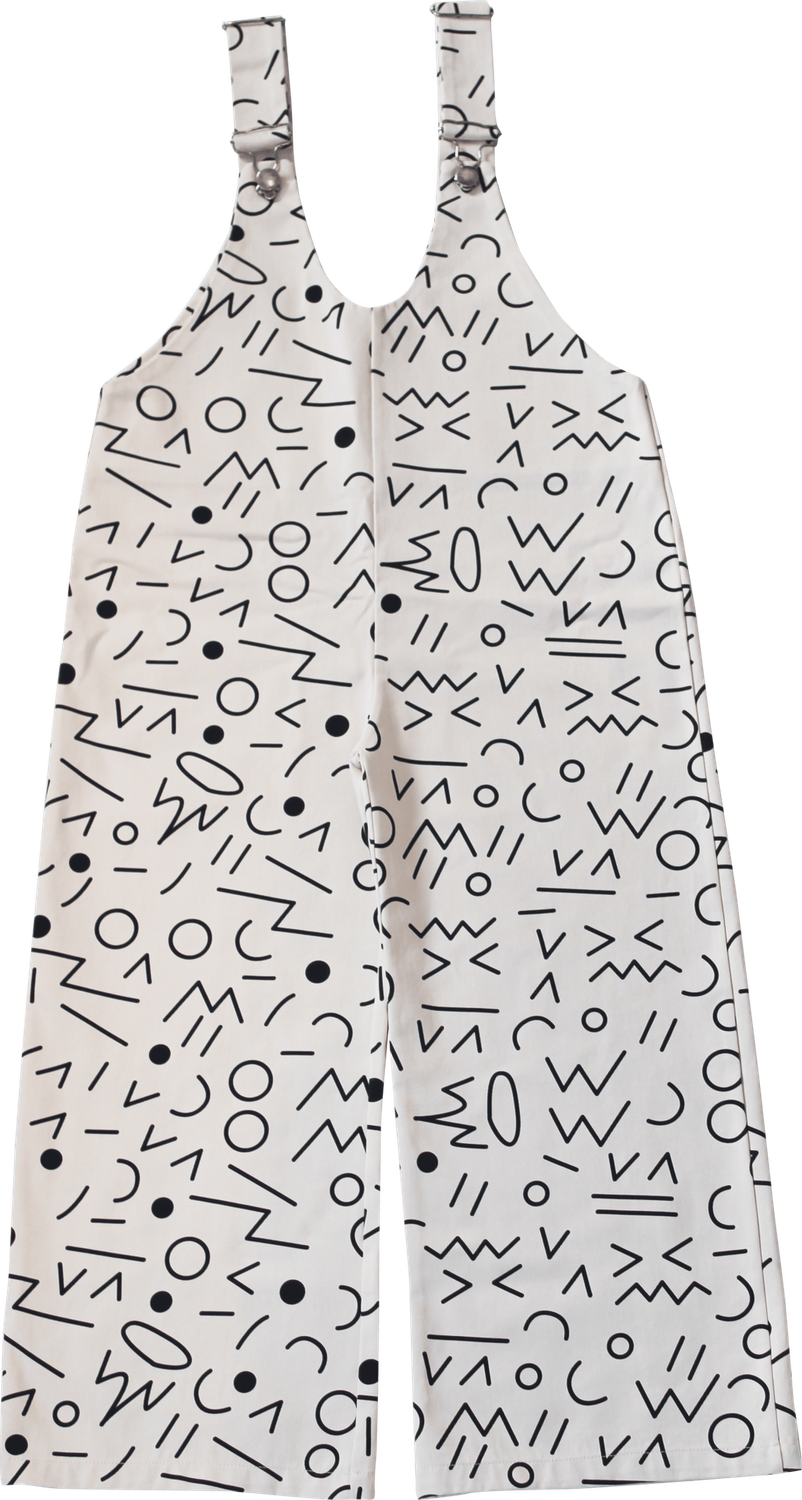 Printed Draft Latzhose, Size: 8-9Y