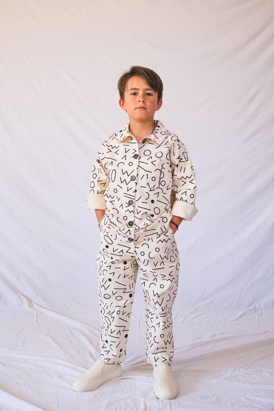 Printed Canves Jacke