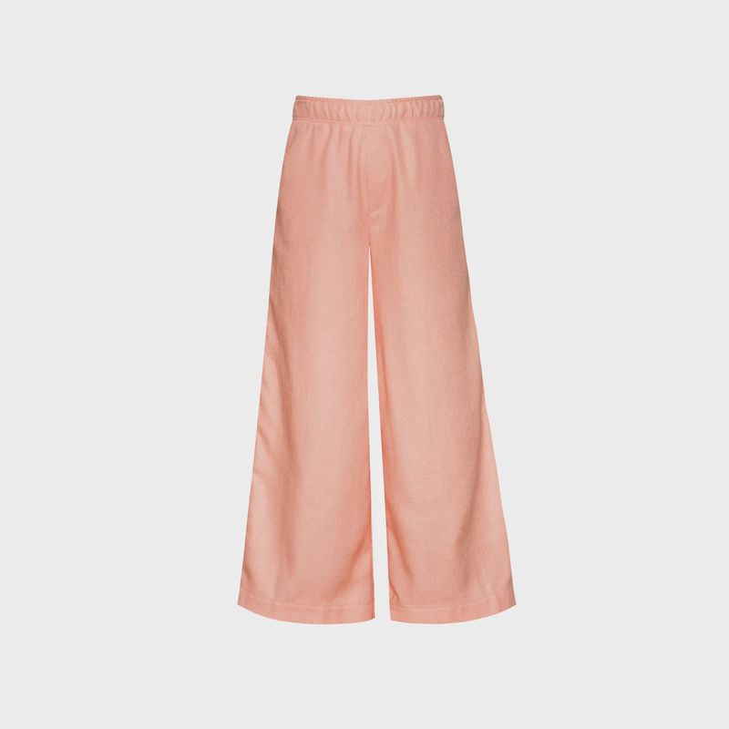 Weite Hose aus Leinenmischung Sunlit - Pink