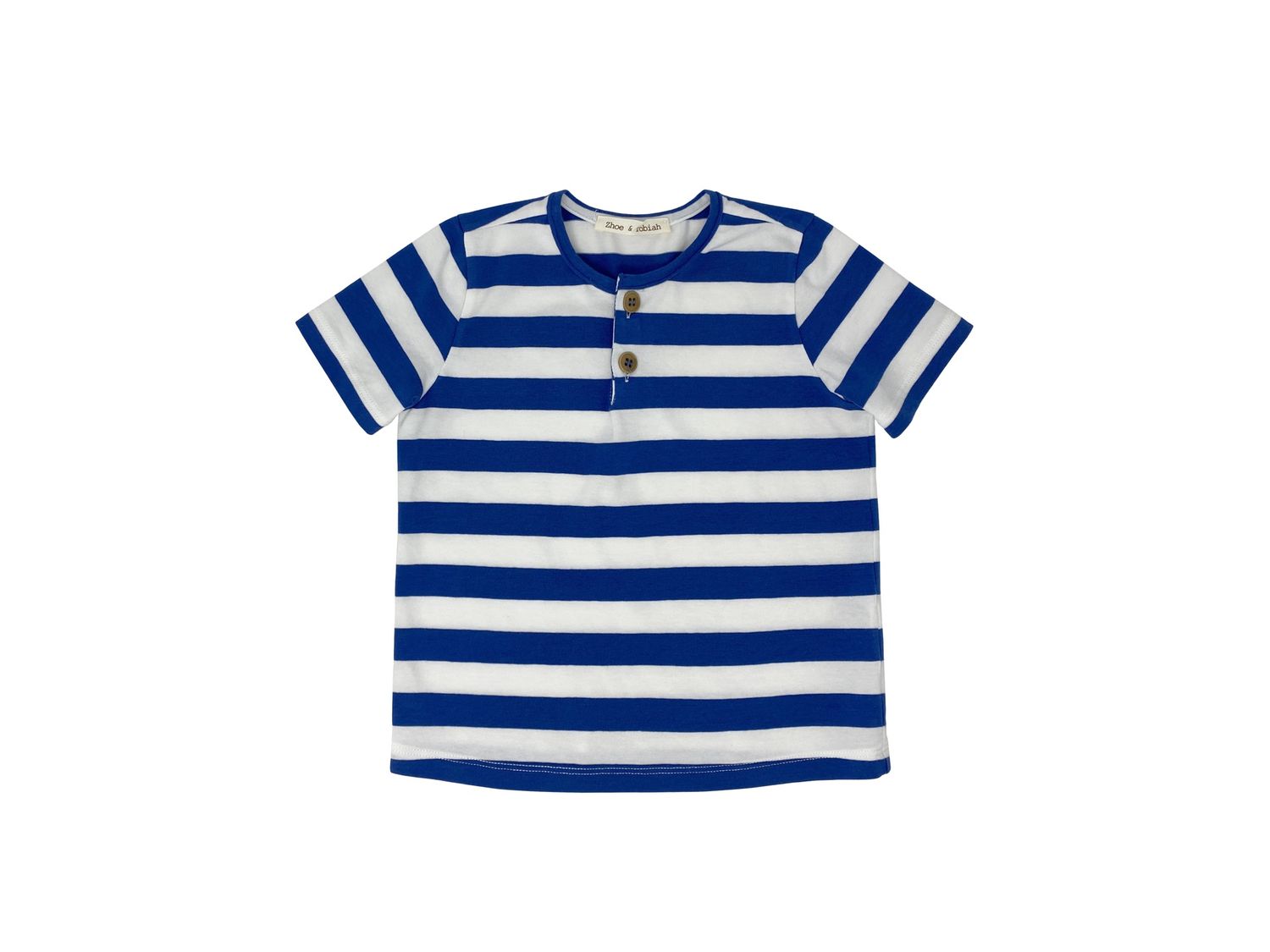 T-Shirt Gestreift Blau/Weiss, Size: 1M