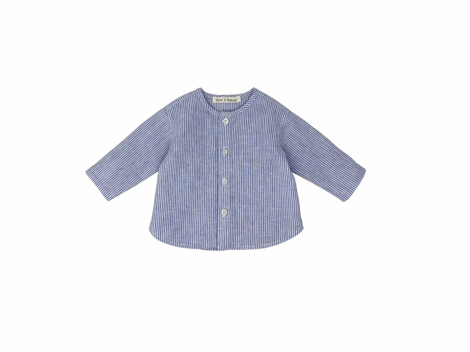 Hemd mit Streifen Wiess/Blau, Size: 1M