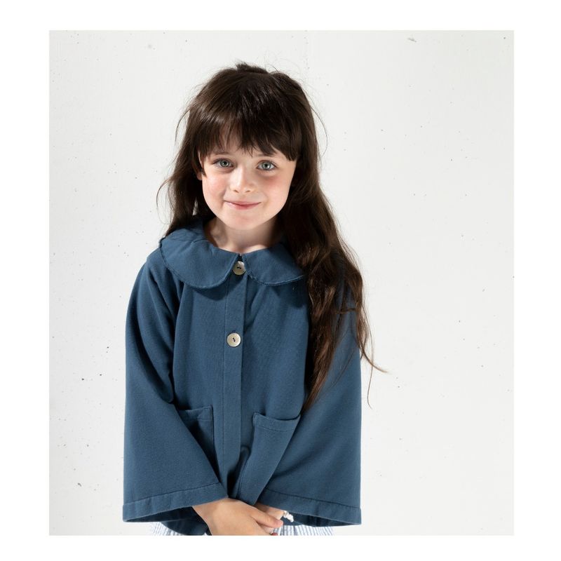 Baumwoll-Fleece-Jacke Indigo