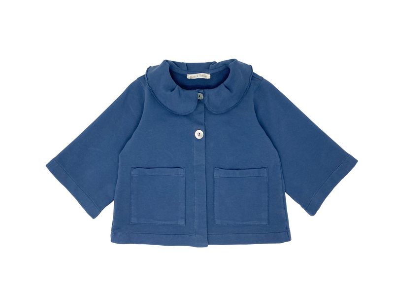 Baumwoll-Fleece-Jacke Indigo