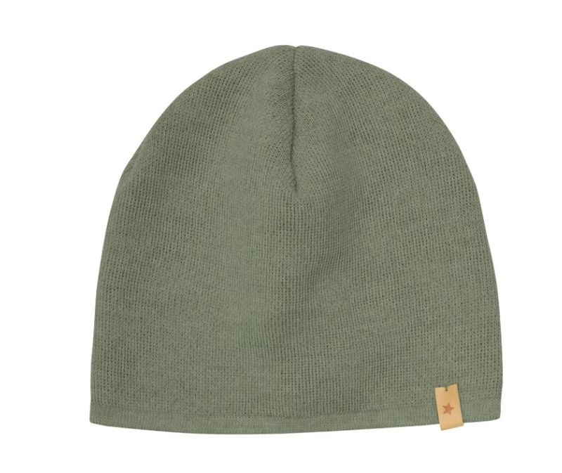 Beanie aus einfarbigem Wollstrick