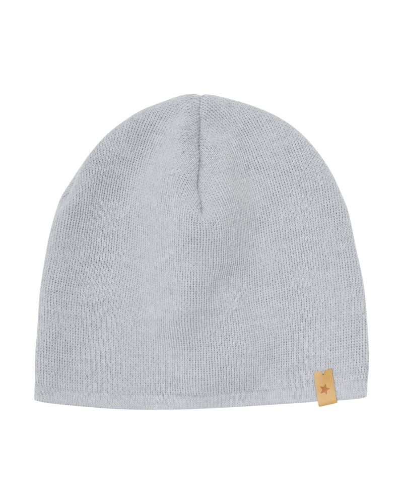 Beanie aus einfarbigem Wollstrick, Color: Medium Grey Melange, Size: 53\4-6Y