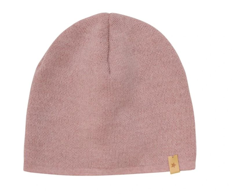 Beanie aus einfarbigem Wollstrick