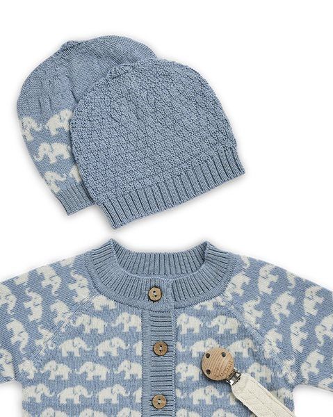 Baby Mütze, Merinowolle, Blau