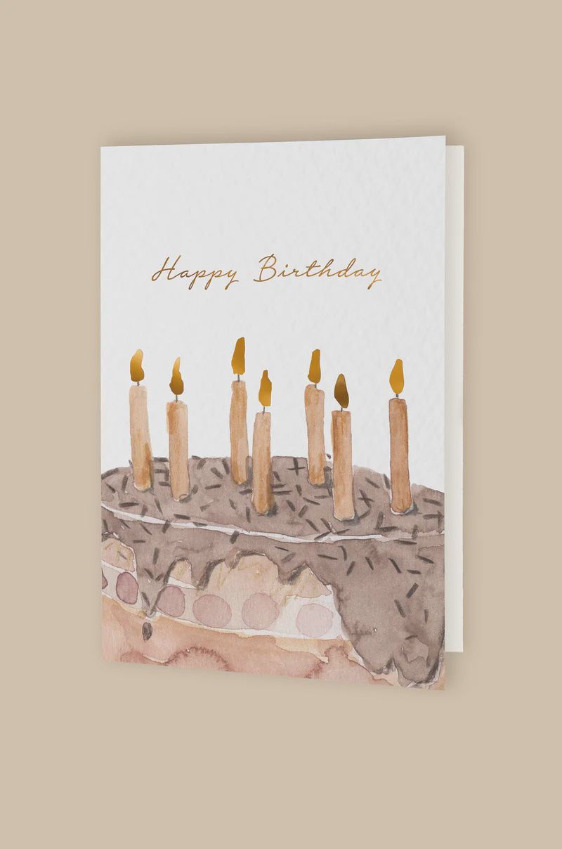 Klappkarte Geburtstagstorte "Happy Birthday" mit Umschlag