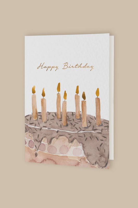 Klappkarte Geburtstagstorte &quot;Happy Birthday&quot; mit Umschlag