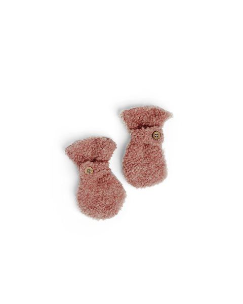 Fäustlinge Bouclé Merinowolle, Rose, Size: 68/74
