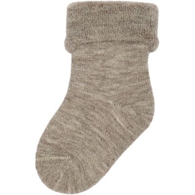 MiniPop Merinowolle Baby Socken, Color: Brown Melange, Size: 15/18