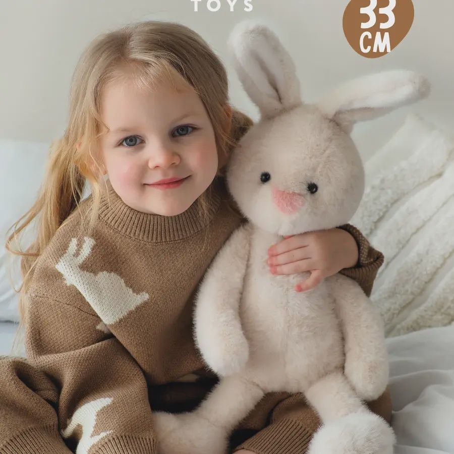 Weisser Plüschhase, 33 cm