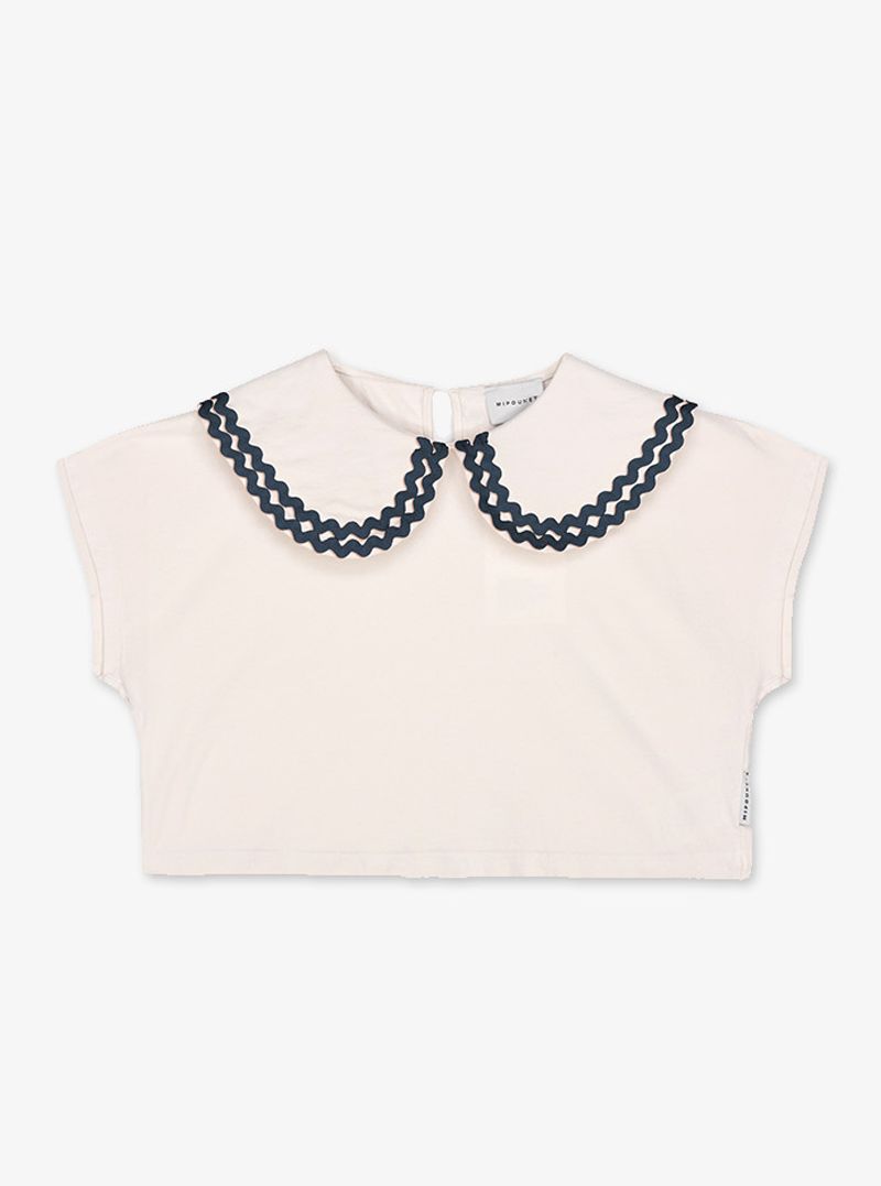 Althea Top, Color: Ecru/Navy, Size: 6Y