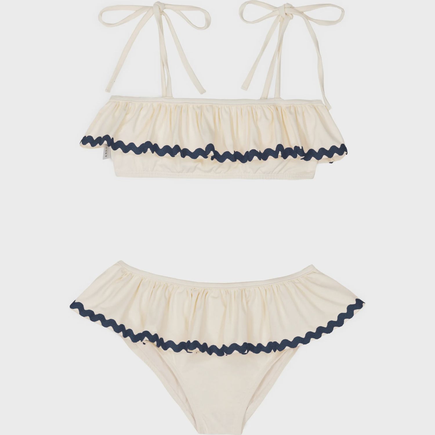 Lia Bikini, Color: Ecru/Navy, Size: 6Y