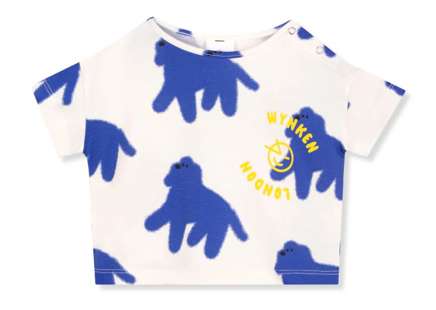 Mini Bon Bon Tee T-Shirt, Color: Artists Blue Dog, Size: 6M