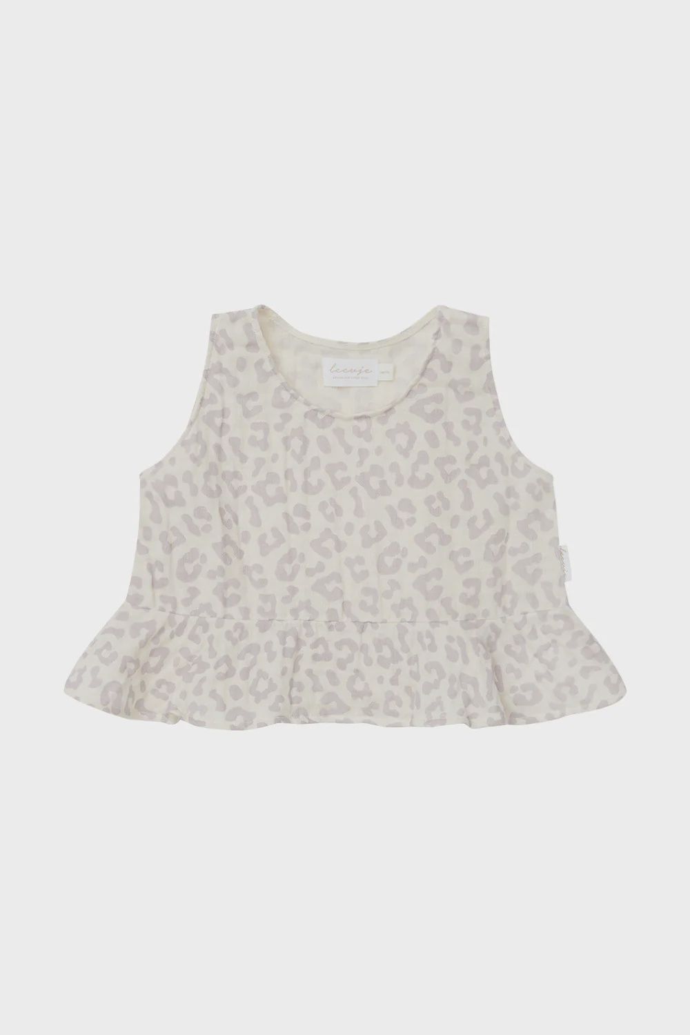 Muslin-Oberteil mit Rüschen Leopard, Size: 74/80