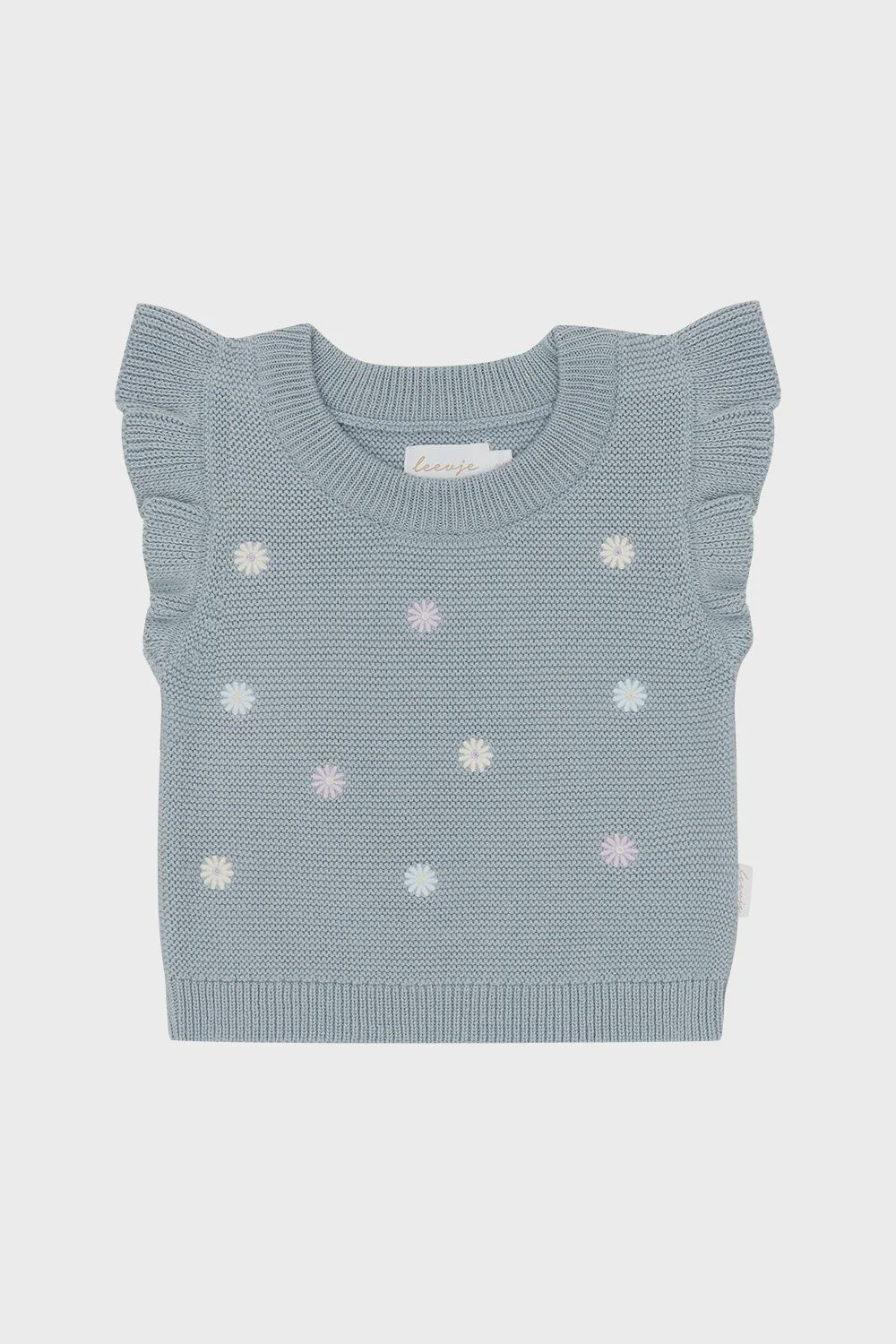 Stricktop mit Rüschen &amp; Blumenstickerei, Size: 74/80